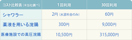 コスト比較表（※当社調べ）